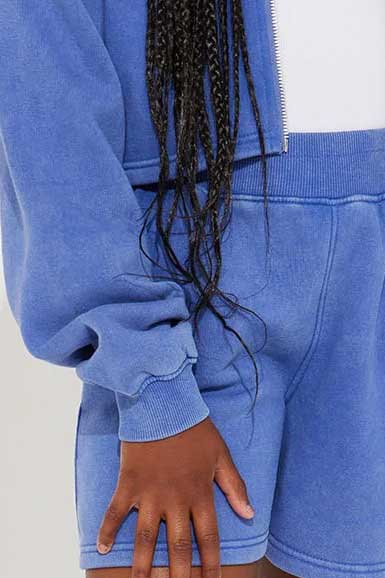 Elo NK Girl's Fleece Zipper Hoodie Blue