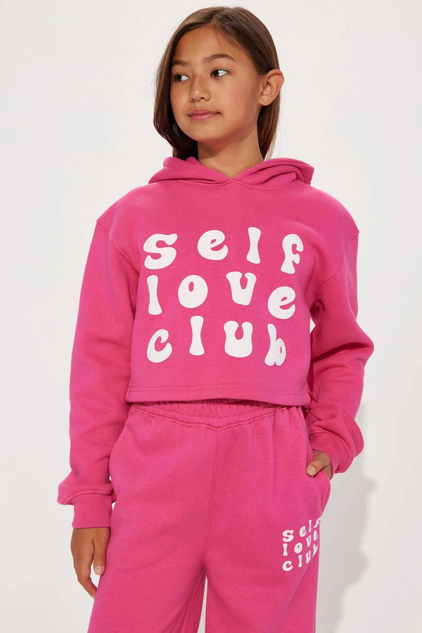 Elo NK Girl's Self Love Club Pullover Hoodie Pink