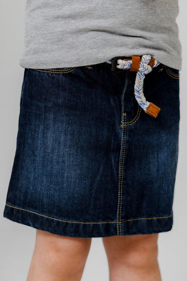 elo Okaidi Girl's Kano Denim Skirt Navy