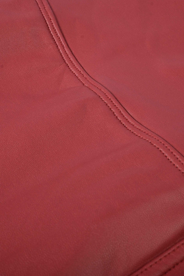 Elo OL Women's Skinny Fit Faux Leather Pants Red