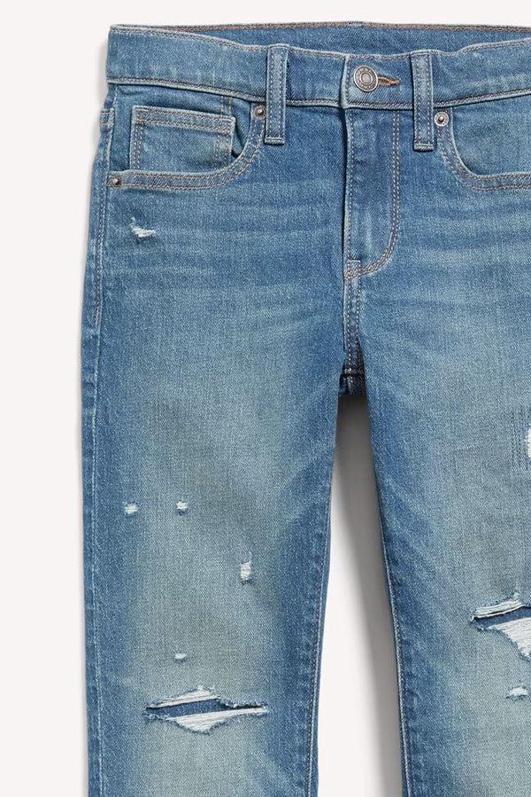 Elo ON Boy's Distressed Slim Fit Denim Blue