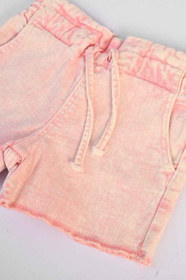Elo Only Kid's Sand Washed Denim Shorts Pink