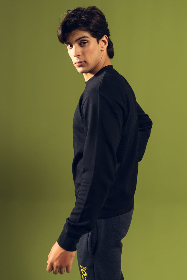 Elo Payper Men's Crew Neck Fleece Sweatshirt Navy