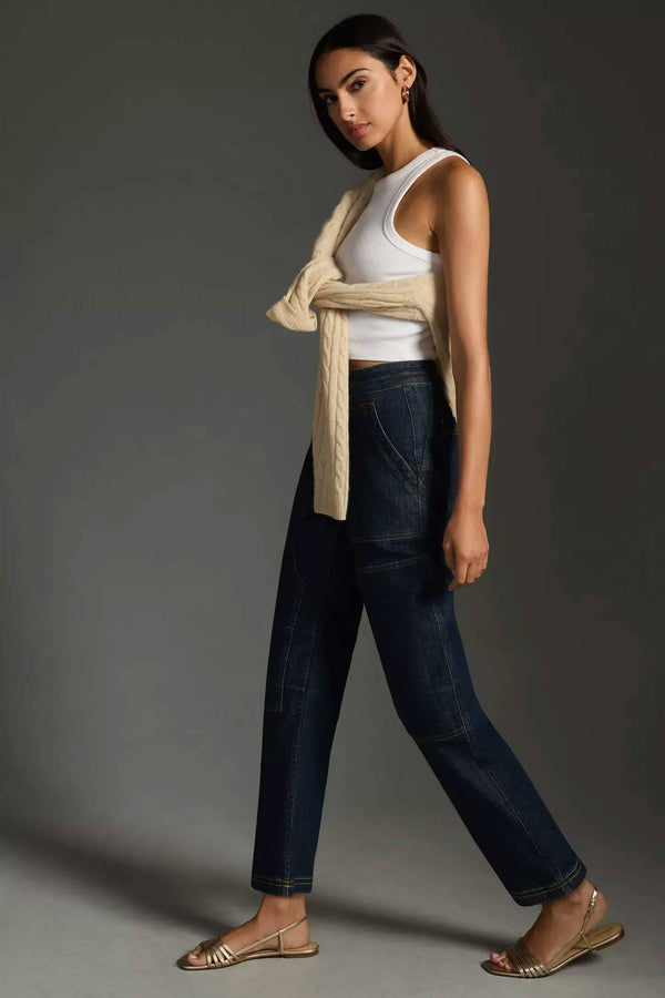 Elo PC Women's Mid-Rise Relaxed-Leg Denim Navy