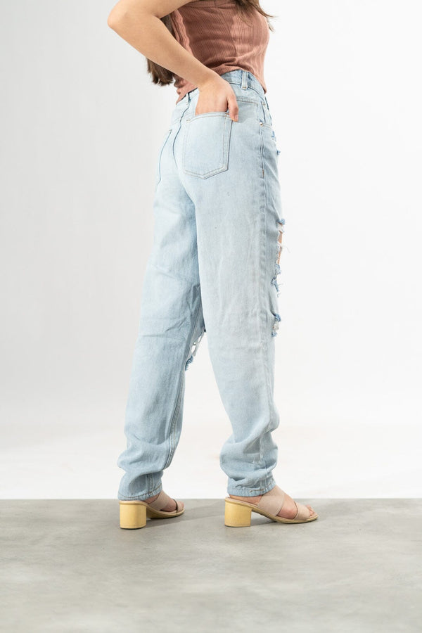 Elo PLT Women's Distress Minor Fault Denim Sky