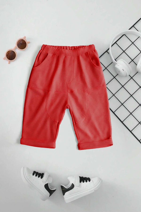 elo Polo Republica Boy's Folded Bottom Shorts Red