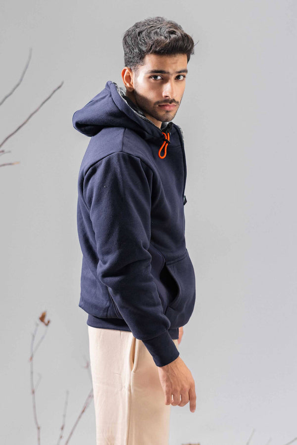 Elo Polo Republica Men's Fur Zipper Hoodie Black