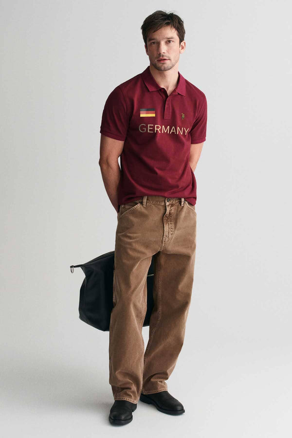 Elo Polo Republica Men's Germany Polo Shirt Maroon