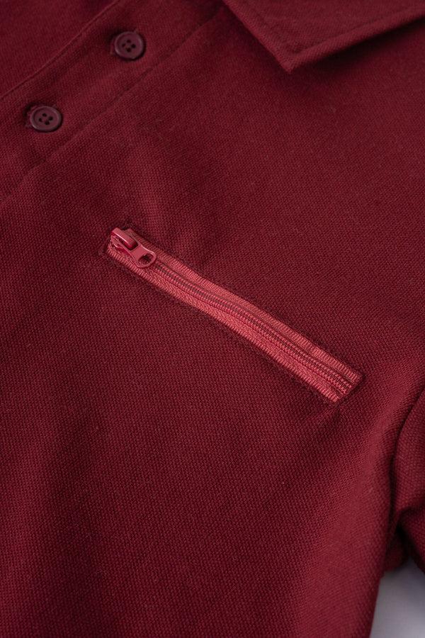 Elo Polo Republica Men's Zipper Polo Shirt Maroon
