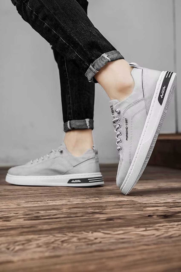 Elo Porsehc 1987 Men's Lace-Up Sneakers Grey