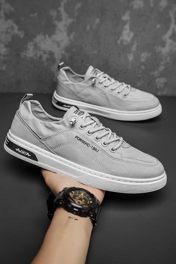 Elo Porsehc 1987 Men's Lace-Up Sneakers Grey