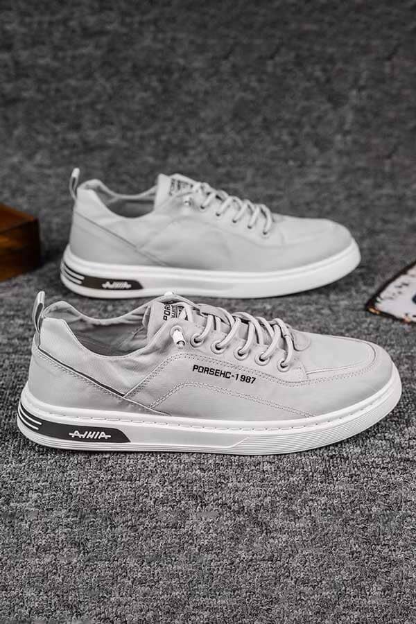 Elo Porsehc 1987 Men's Lace-Up Sneakers Grey