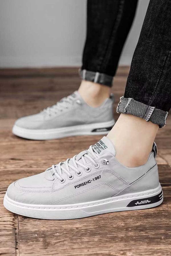 elo Porsehc 1987 Men's Lace-Up Sneakers Grey