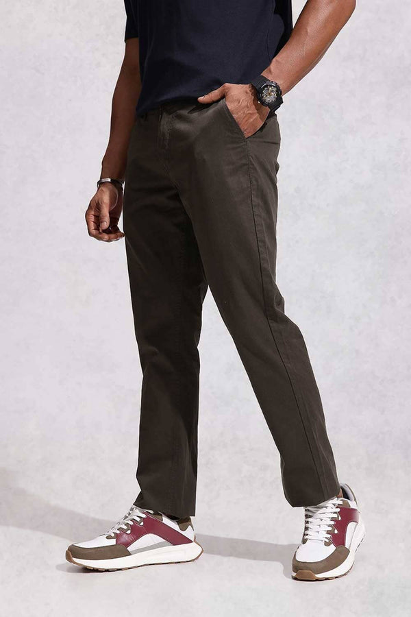 Elo PP Men's Regular Fit Cotton Pants Olive Brown