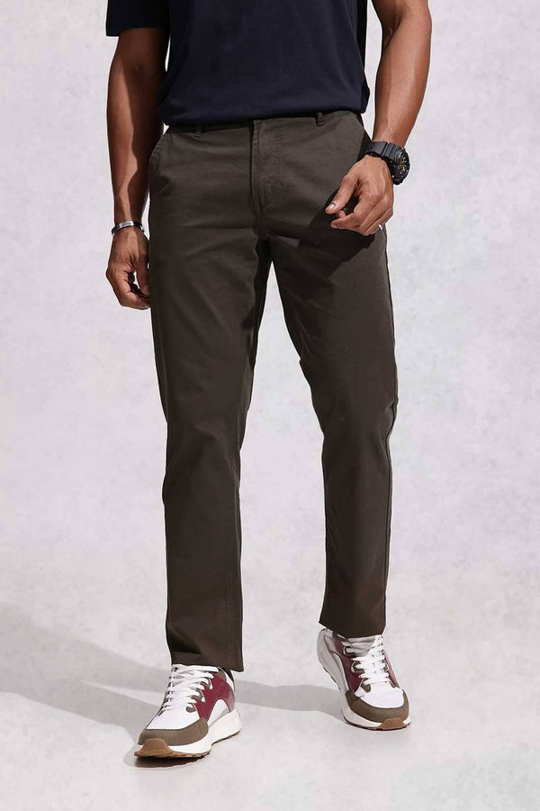 Elo PP Men's Regular Fit Cotton Pants Olive Brown