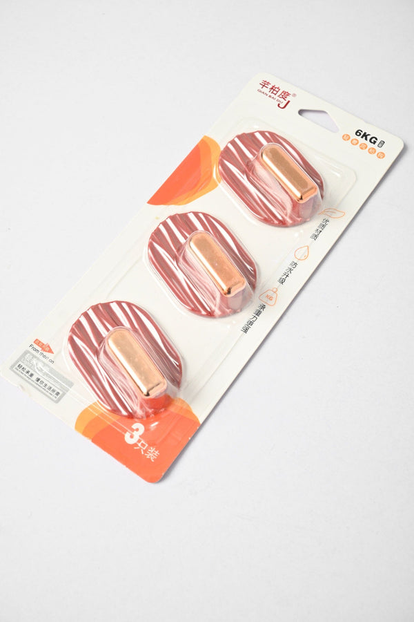 Elo Qian Bai Premium Wall Hooks - Pack Of 3 Orange