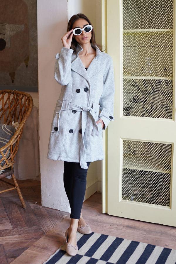 Elo RSG Women's Fleece Long Coat Powder Blue