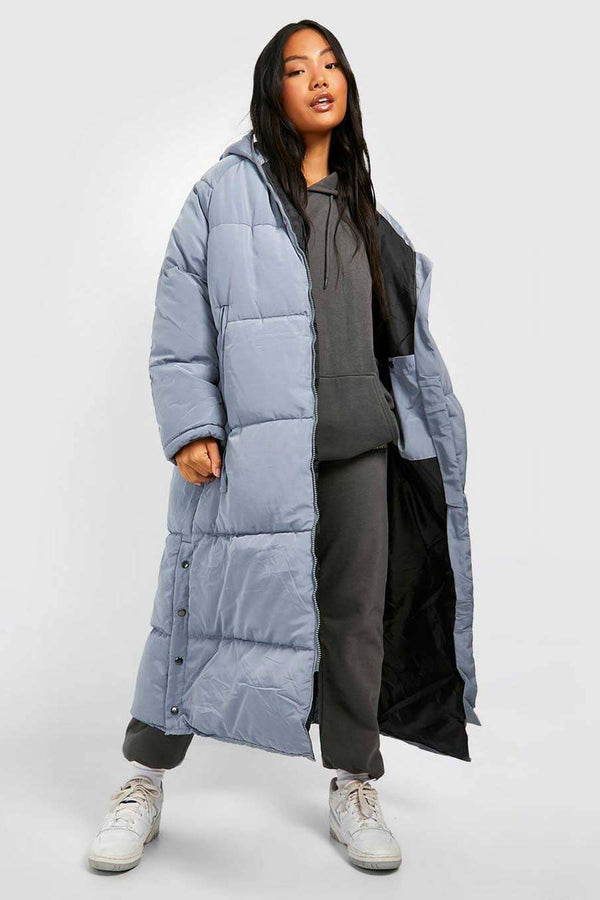 elo RSG Women's Hooded Longline Puffer Jacket Grey