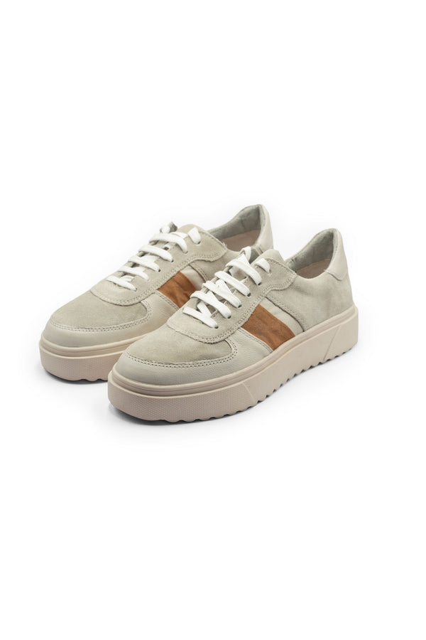 elo S.Oliver Unisex Suede Leather Sneakers Beige