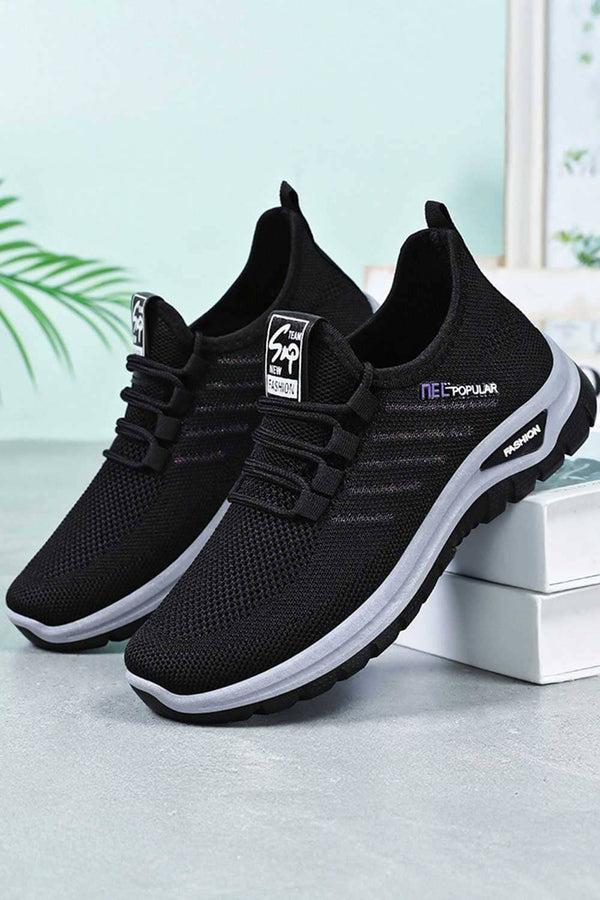 Elo Sayt Rlae Men's Lace-Up Mesh Sneakers Black