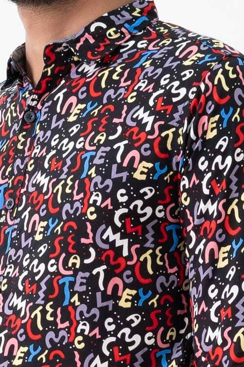 Elo Scanners Elegant Men's Casual Shirt Black