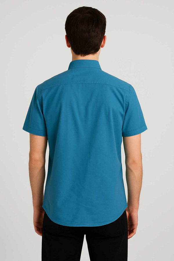 Elo Scanners Men's Brooklyn Casual Shirt Aqua Blue