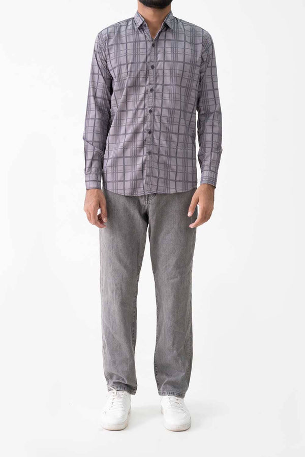 Elo Scanners Men's Printed Casual Shirt Grey