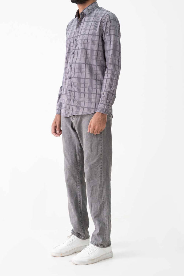 Elo Scanners Men's Printed Casual Shirt Grey