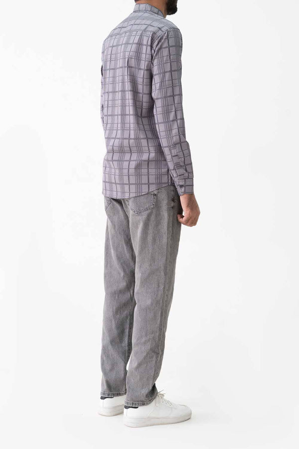 Elo Scanners Men's Printed Casual Shirt Grey