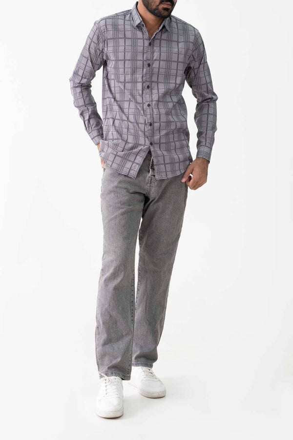 elo Scanners Men's Printed Casual Shirt Grey