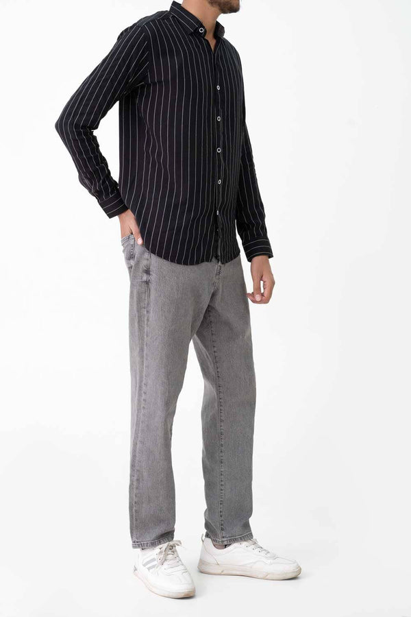 Elo Scanners Men's Striped Casual Shirt Black