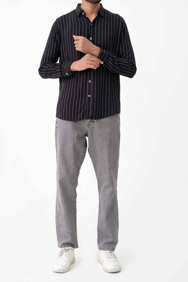 Elo Scanners Men's Striped Casual Shirt Black