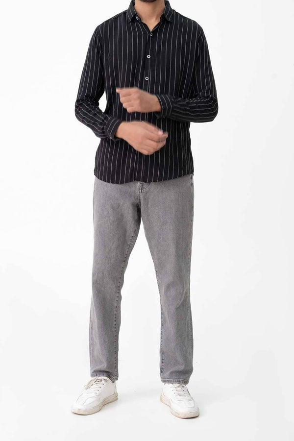 Elo Scanners Men's Striped Casual Shirt Black