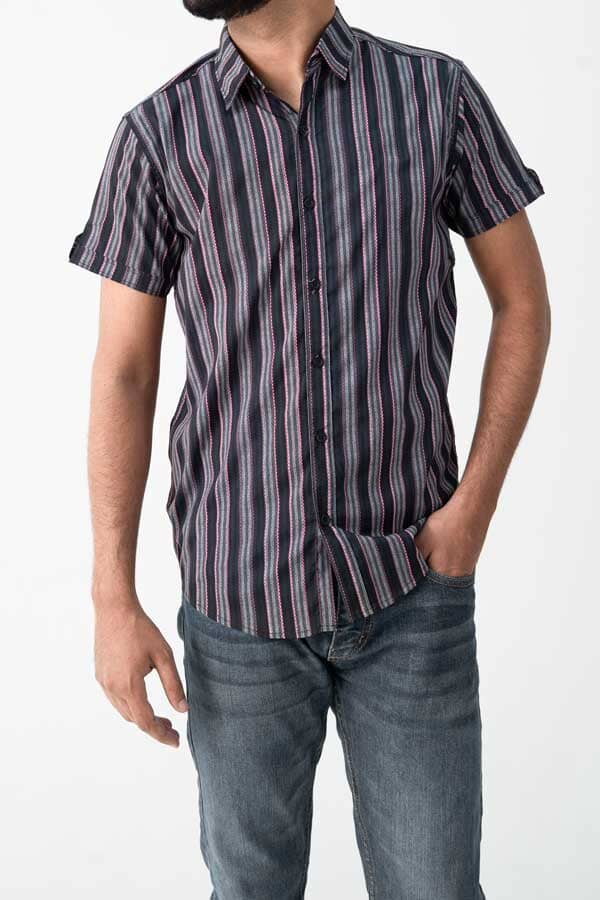 elo Scanners Men's Striped Casual Shirt