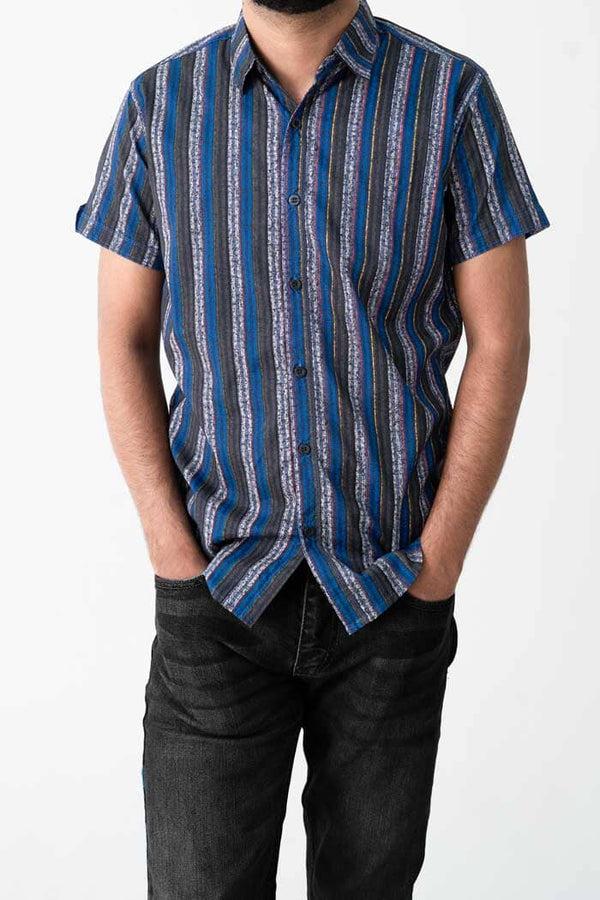 elo Scanners Men's Striped Premium Casual Shirt
