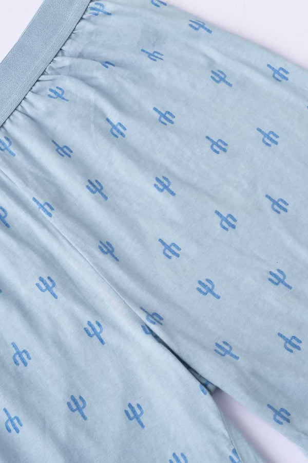Elo Sinsay Men's Printed Long Boxer Shorts Sky