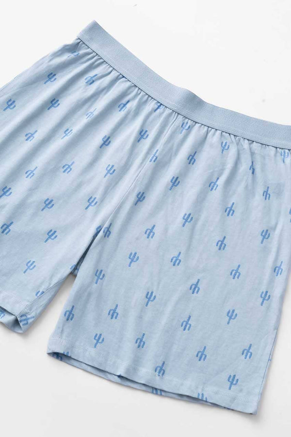 Elo Sinsay Men's Printed Long Boxer Shorts Sky