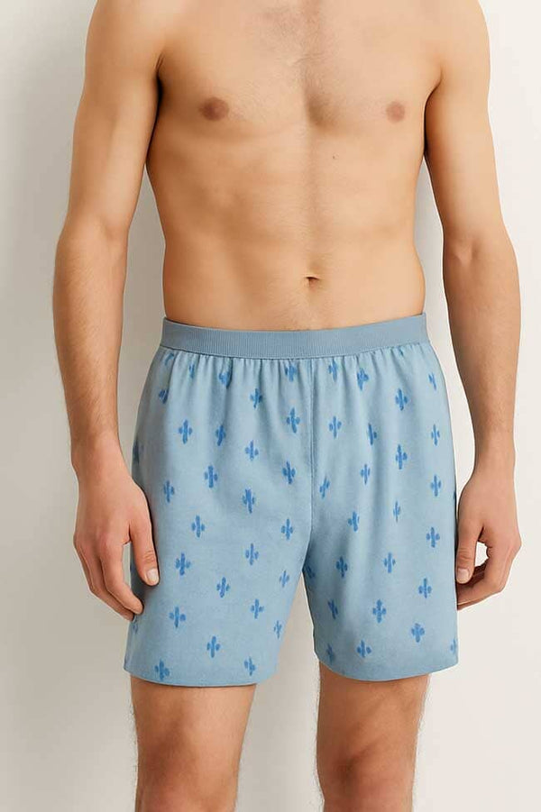 elo Sinsay Men's Printed Long Boxer Shorts Sky