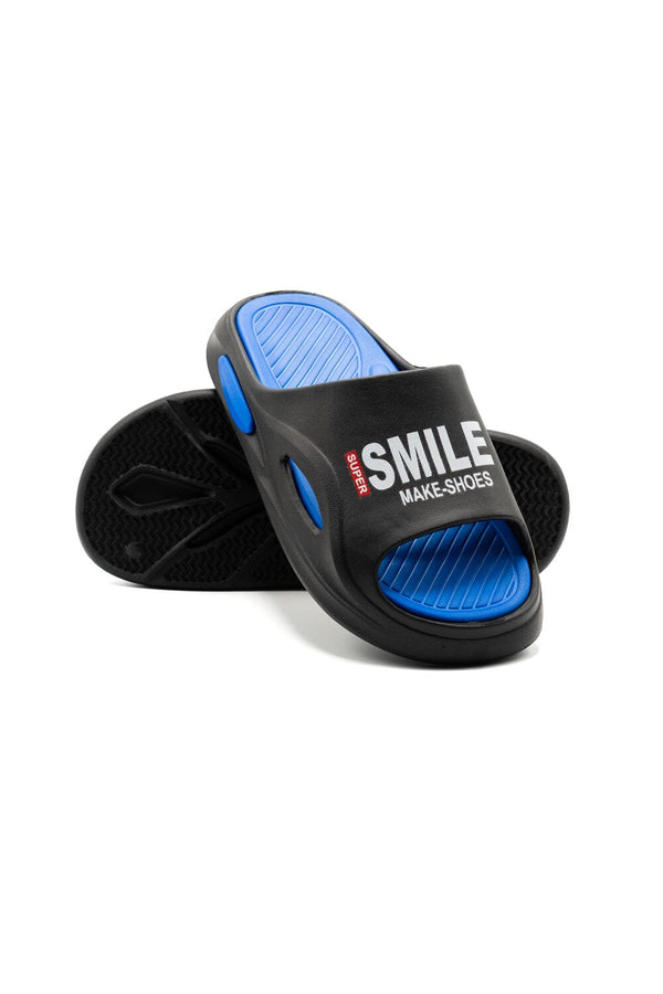 elo Smile Men's Printed Slippers Black