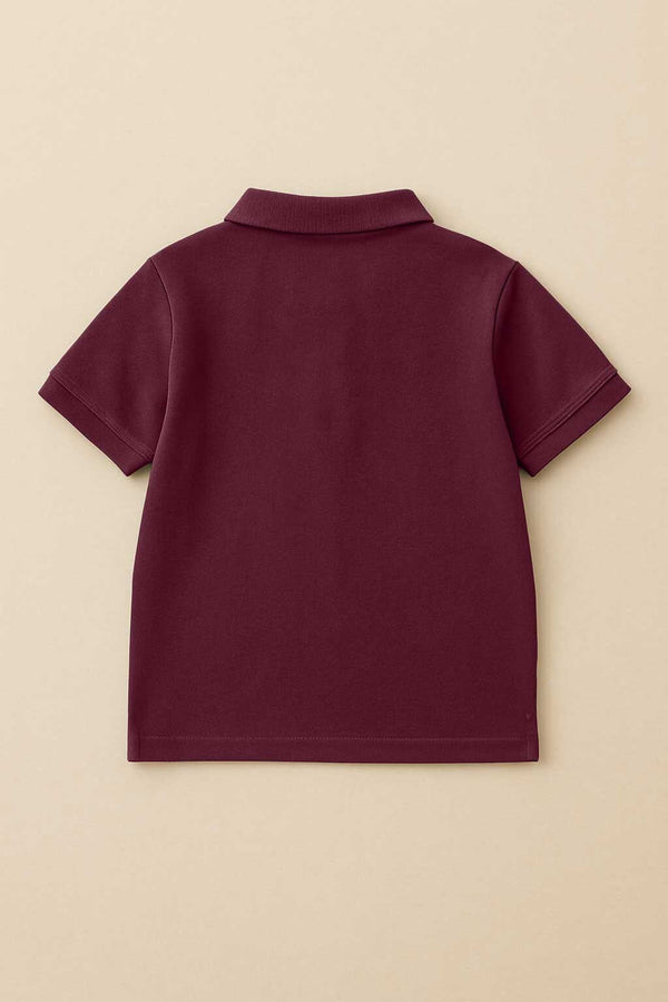 Elo Sunrise Boy's High Low Hem Polo Shirt Maroon