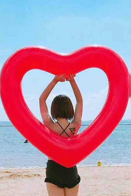 Elo Super Big Heart Shape Swim Ring Tube Pink