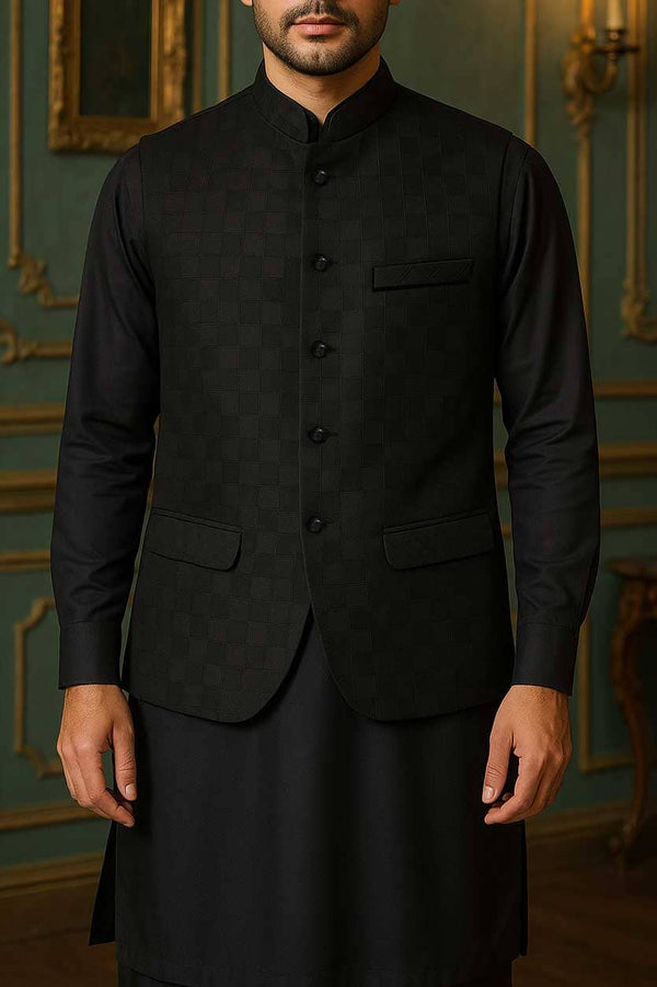 elo T2 Club Men's Textured Premium Waistcoat Black