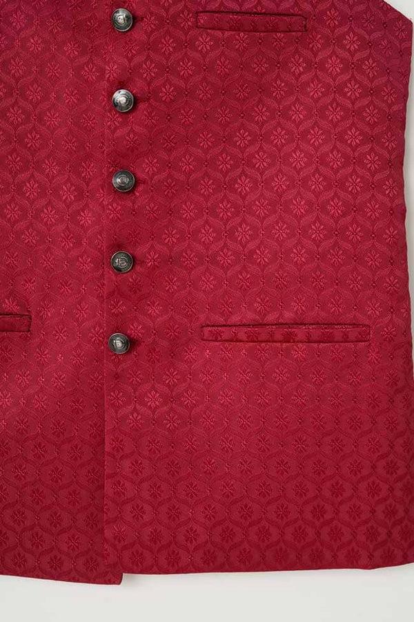 Elo T2 Club Men's Textured Waistcoat Maroon