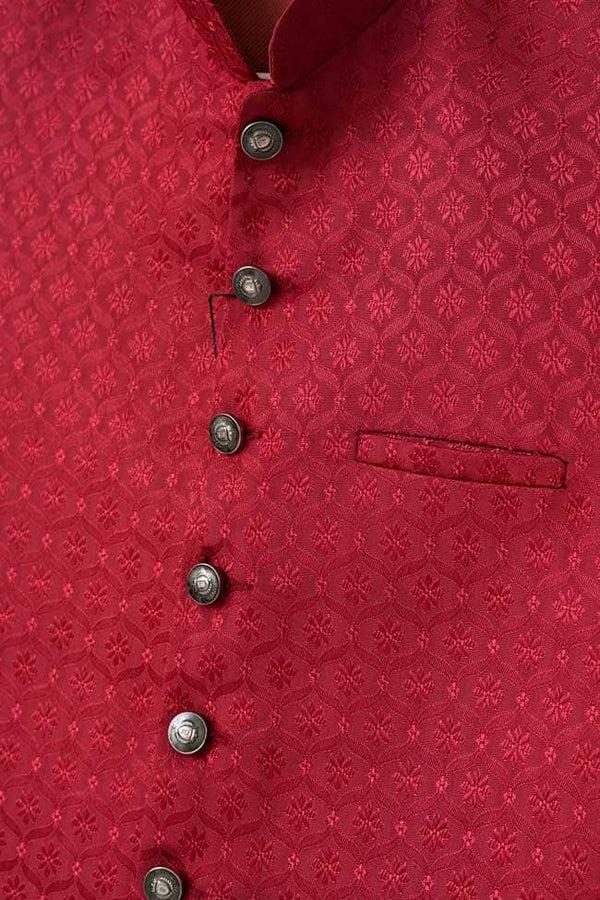 Elo T2 Club Men's Textured Waistcoat Maroon