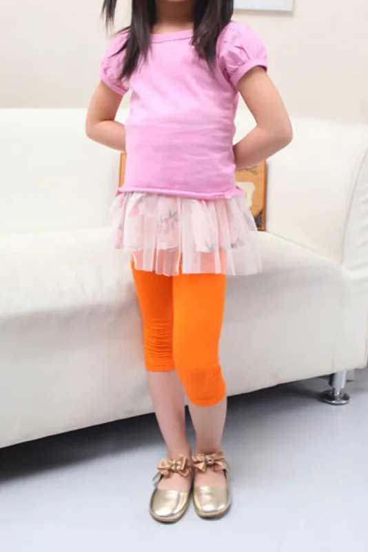 Elo T2 Kid's Solid Design Capri Tights Mustard