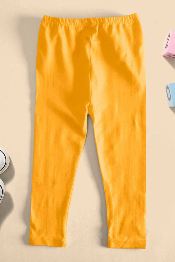 elo T2 Kid's Solid Design Capri Tights Mustard