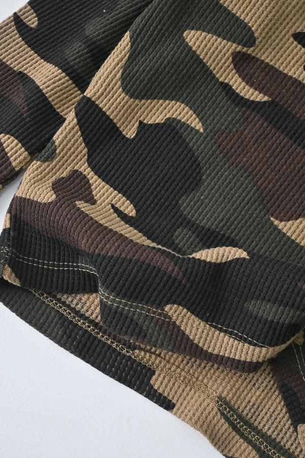 Elo TH Boy's Camo Design Long Sleeve Tee Shirt