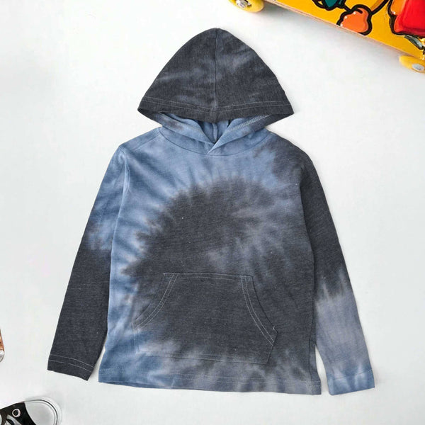 elo TH Boy's Tie & Dye Long Sleeve Hoodie Black & Blue