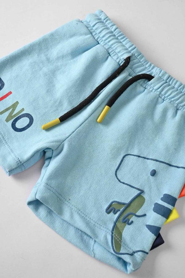 Elo Tiny Teen Baby Kid's Dino Printed Shorts Sky