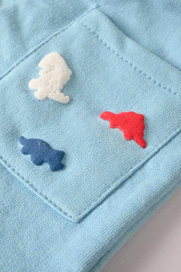 Elo Tiny Teen Baby Kid's Dino Printed Shorts Sky